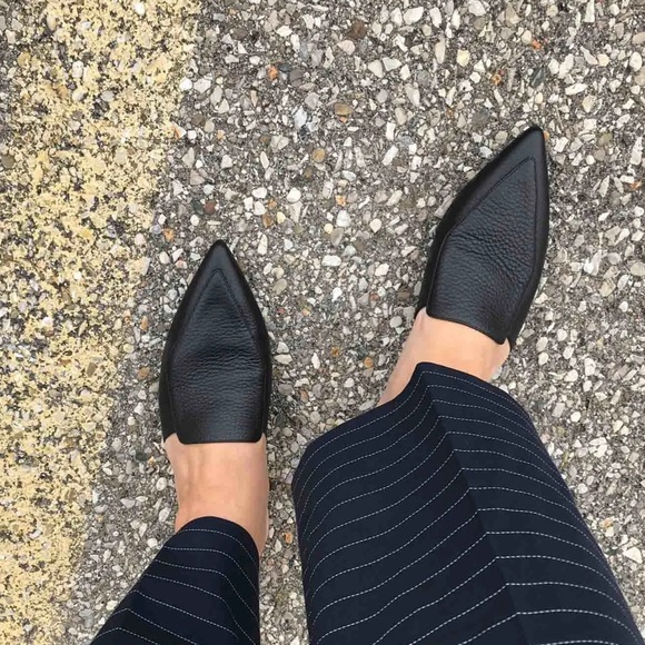 Everlane Boss Mules Black Textured Leather Size 11  Pre-Owned Designer Slip-On - Picture 7 of 8